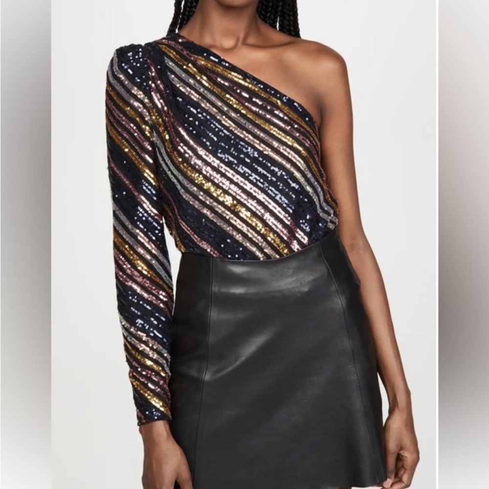 Self portrait asymmetrical sequin top Sz 2